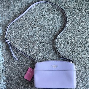 NWT Kate Spade purple crossbody bag - leather duster included